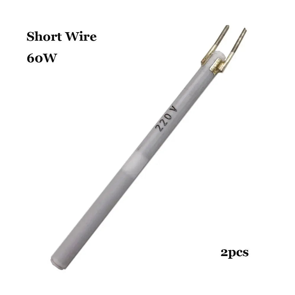 For 908 908S Solde Adjustable Temperature Electric Soldering Iron Heater 220V 60W/80W/100W Ceramic Internal Heating Element Oasis Select 2pcs-60W Short Wire