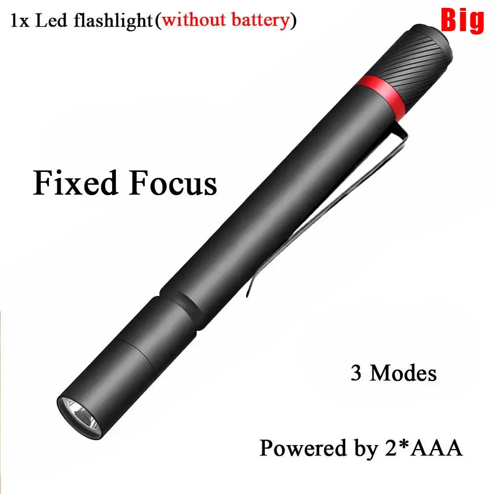 Mini LED Flashlight Portable Pen Lights Pocket Emergency Light Small Torch Keychain Lantern Oasis Select C big Without battery