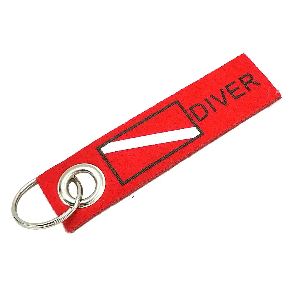 Diver Bag Luggage Tag With Key Ring Key Fobs Travel Scuba Diving backpack Bag Flag Keyring key chain Oasis Select