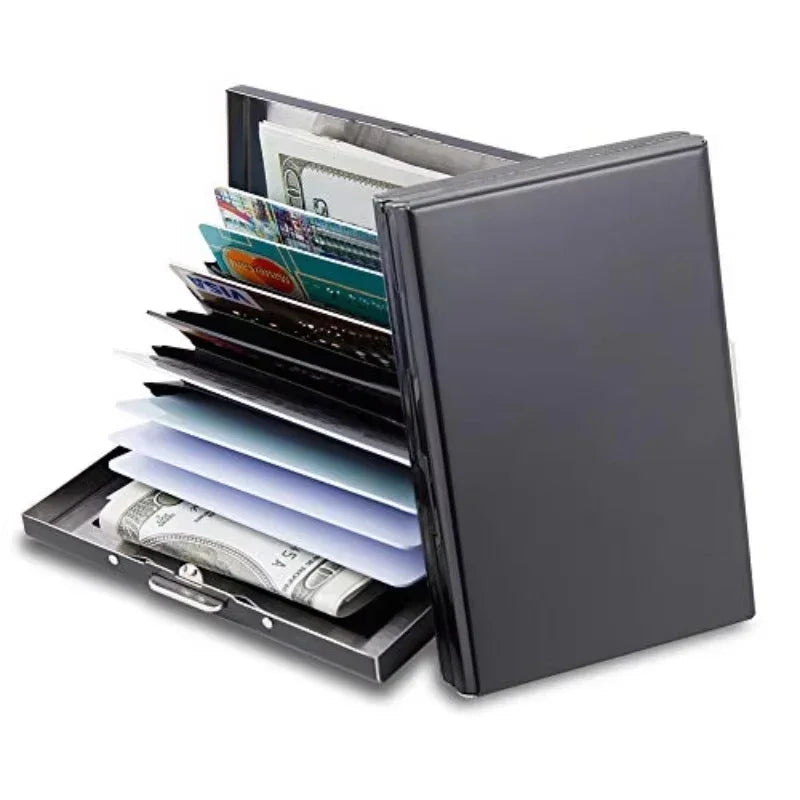 1PC 6-slot business card holder, RFID credit card holder, stainless steel ID card holder, ultra-thin metal wallet Oasis Select
