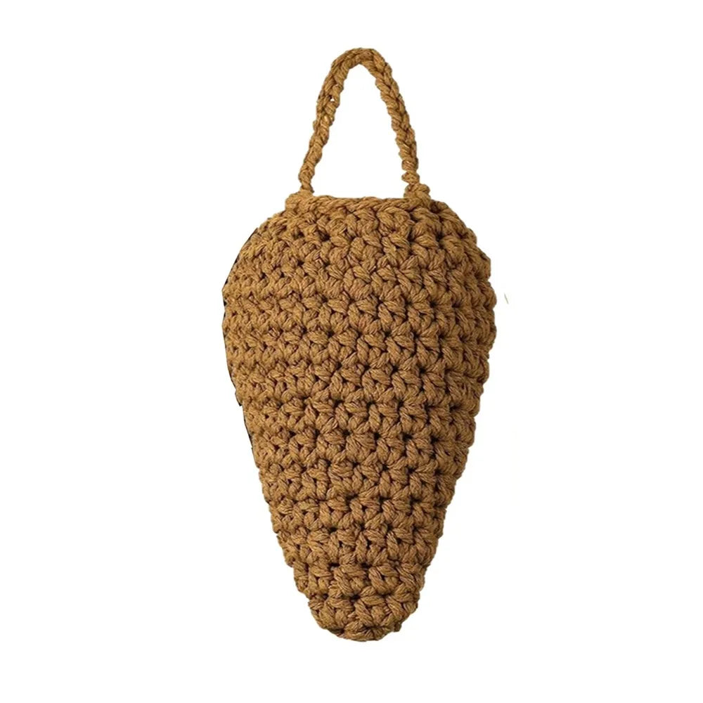 Large Size Crochet Wasp Nest Portable Design Cotton Rope Woven Hanging Wasp Traps Effectively Repelling Wasps Oasis Select Brown-18x23cm