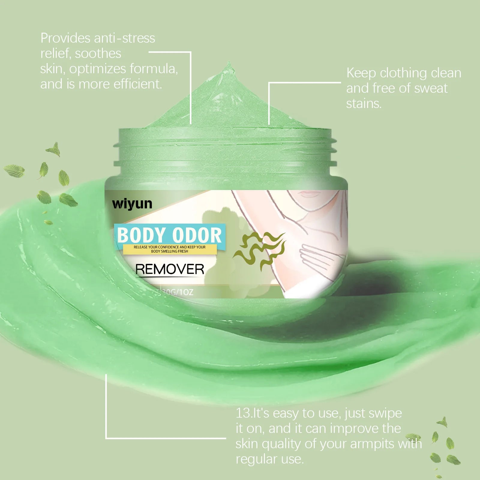 WIYUN Underarm Deodorant Cream – Antiperspirant & Odor Control Antiperspirant Deodorant Oasis Select