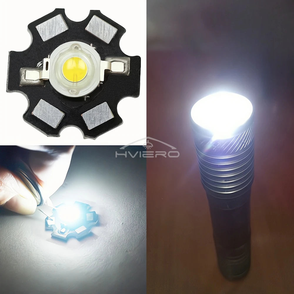 1W High Power LED Chips Warm White 20mm Star PCB | 10/50/100 Pack