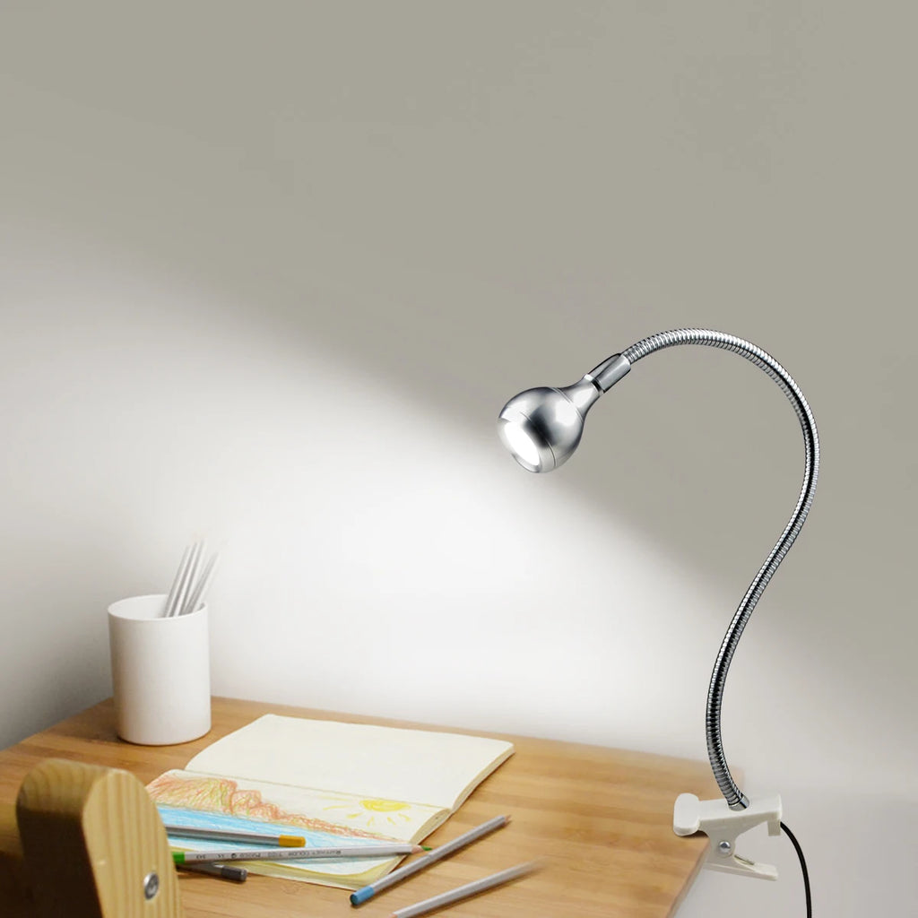 Flexible Adjustable USB Desk Lamp with Clip LED Reading Study Light Bedroom Night Light Table Bedside Decor Oasis Select Black Shell Warm USB 5V