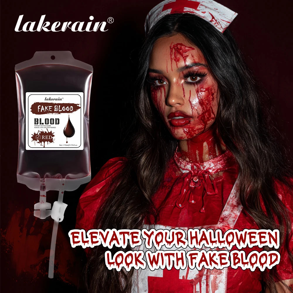 Lakerain 170ML Fake Blood Halloween Ultra-realistic Fake Blood Makeup Safe Non-Toxic Cosplay Horror Prop Party Decoration Oasis Select