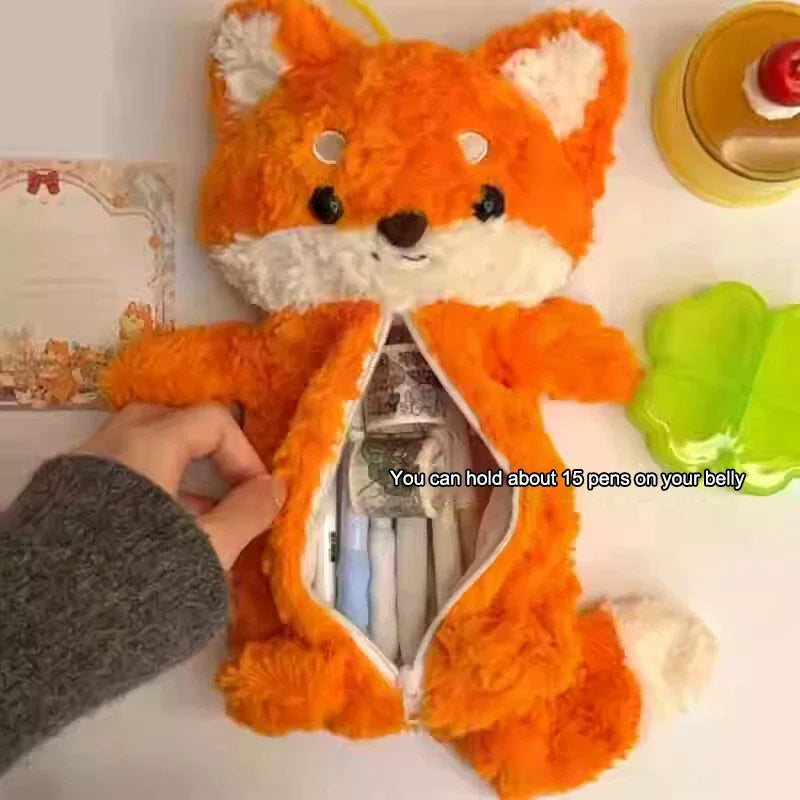 Highland Cow Fox Plush Backpacks Cute Animals Fluffy School Bags Kawaii Soft Pencil Case Shoulder Bags Children Birthday Gifts ﻿ Oasis Select