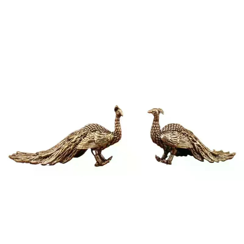 1pc Peacock Ornament Home Decor Statue Figure Brass Chinese Handicraft Decoration Small Brass Ornament Oasis Select