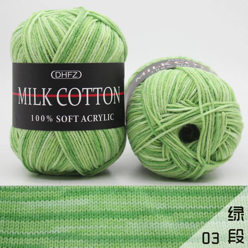 DIY Three Strands Graded Section Dyed Wool Medium Fine Cotton Thread