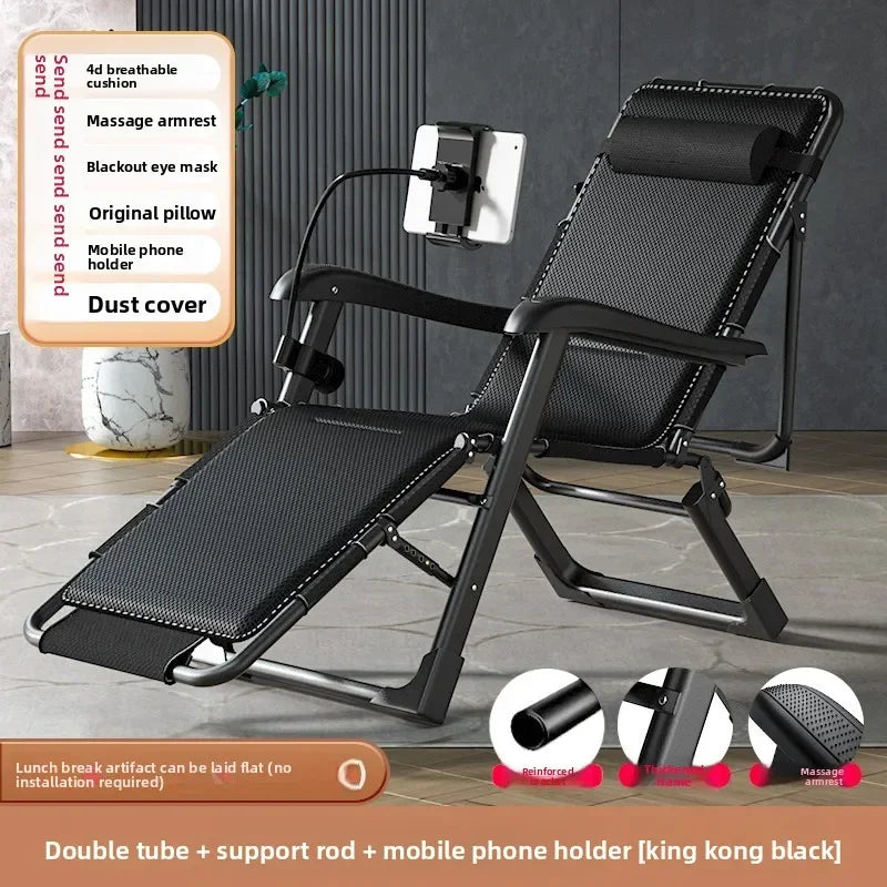 Folding recliner office siesta siesta bed summer balcony home leisure backrest outdoor chair Oasis Select Orange
