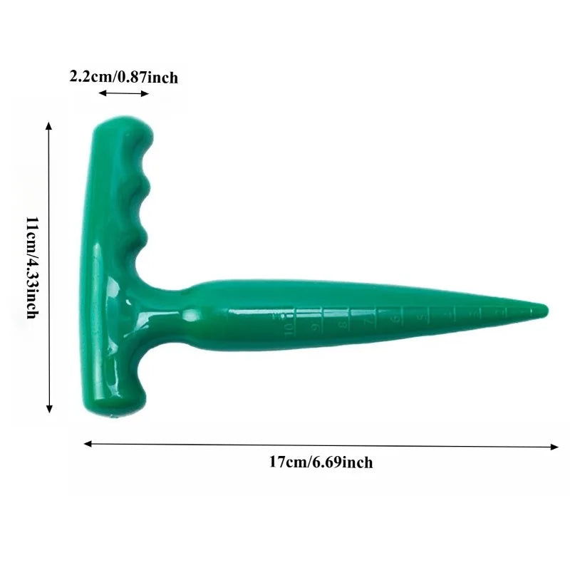 Handle Seedling Dibber Scale Marked Soil Puncher Hand Held Sowing Tool For Garden Vegetable Flower Planting Farm Cultivation Oasis Select Puncher Seeder