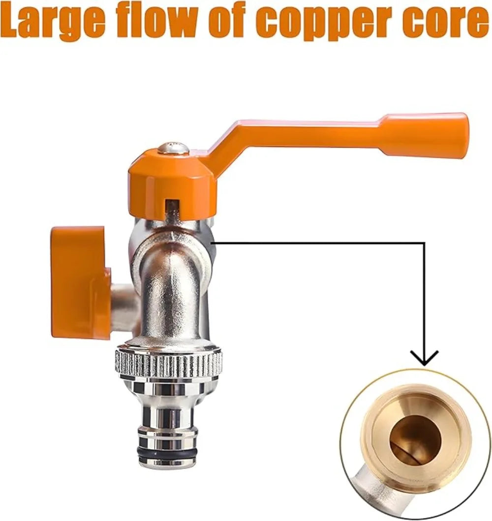 Brass Ball Valve for Water Tank Rain Barrel with Bulkhead Fitting 1/2in Female 3/4in Male Thread Quarter Turn Spigot Oasis Select