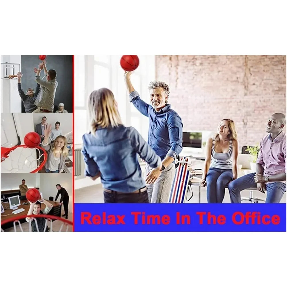 Mini Basketball Hoop for Desk No-Drill Wall Mount Foldable Stress Relief Game for Office & Bedroom Oasis Select