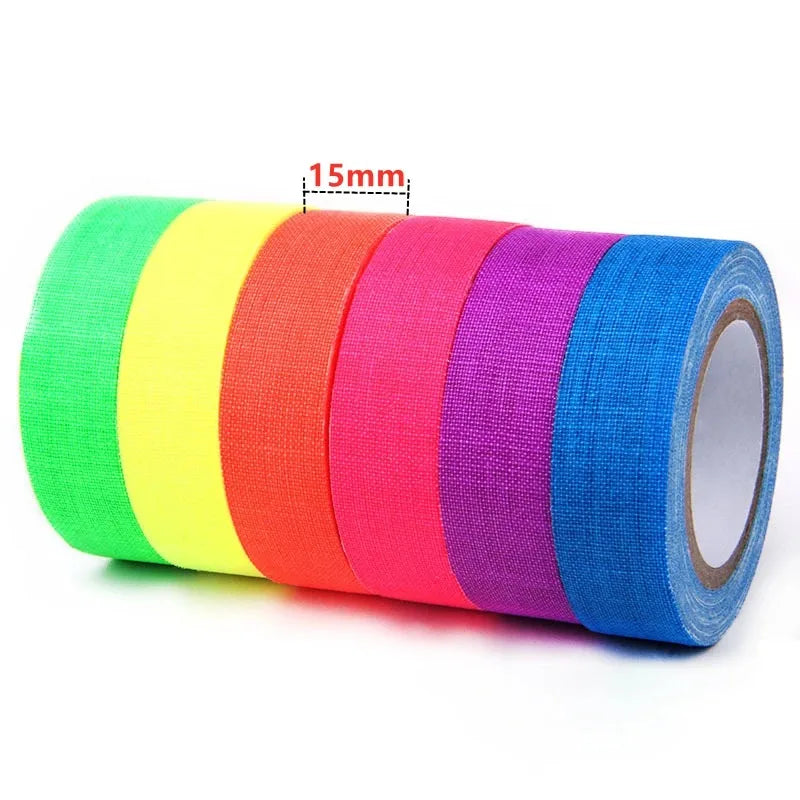 UV Fluorescent Cloth Tape 1.5cm x 5m – Matte, No Residue
