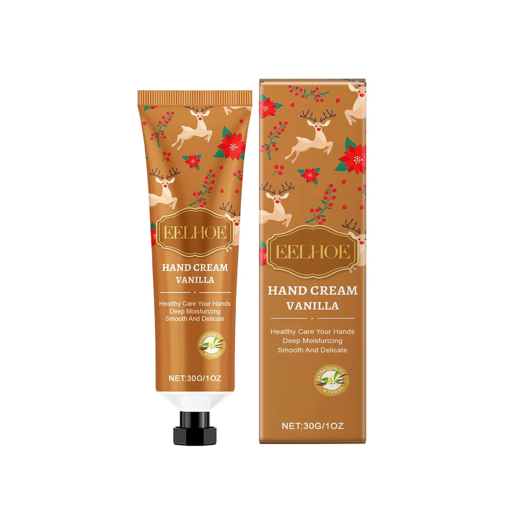 Christmas Hand Cream Moisturizing Refreshing Hand Cream for Dry Cracked Skin Nourishing Anti-Drying Smooth Winter Hydration 30g Oasis Select Vanilla