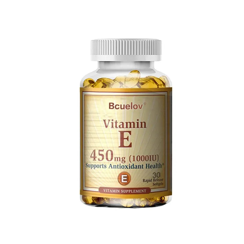 Bcuelov Vitamin E 1000 IU 450mg - for skin, hair, circulatory health, immune system support - antioxidant supplement Oasis Select 30 count-1 bottle