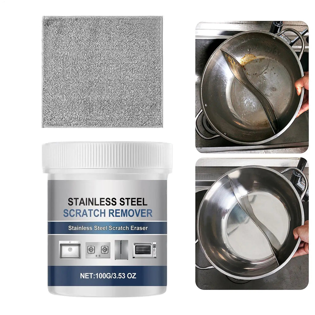 100g Stainless Steel Cleaning Paste Pot Pan Dirts Cleaner Oven Polishing Mental Scratch Rust Remover Cookware Cleaning Cream Oasis Select