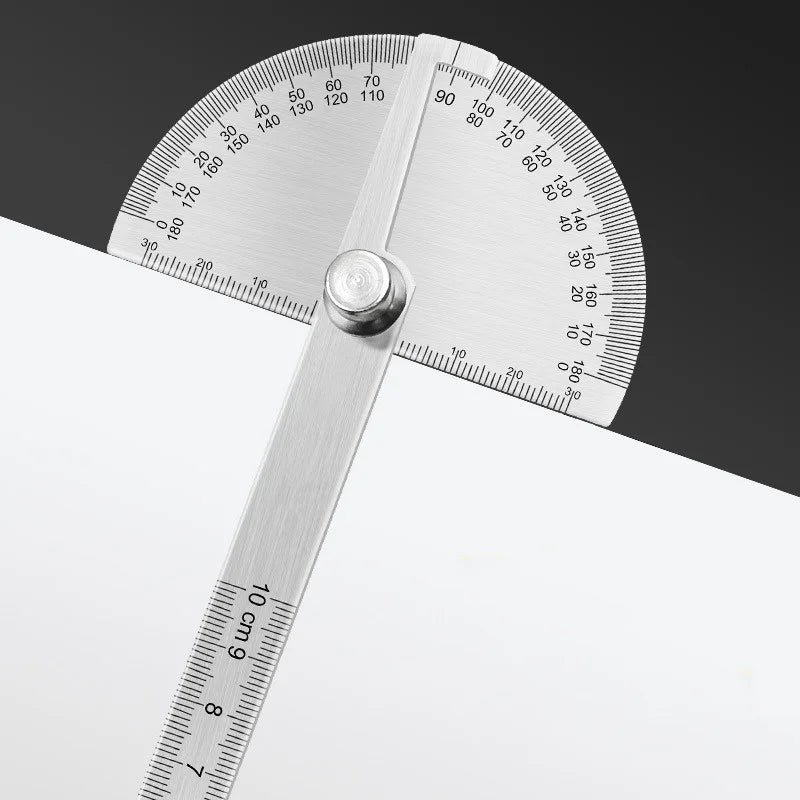 JUSTINLAU 1PC Angle Ruler Measuring Protractor Ruler Metal Detector 180 Stainless Steel Woodworking Wooden Measuring Tool Oasis Select