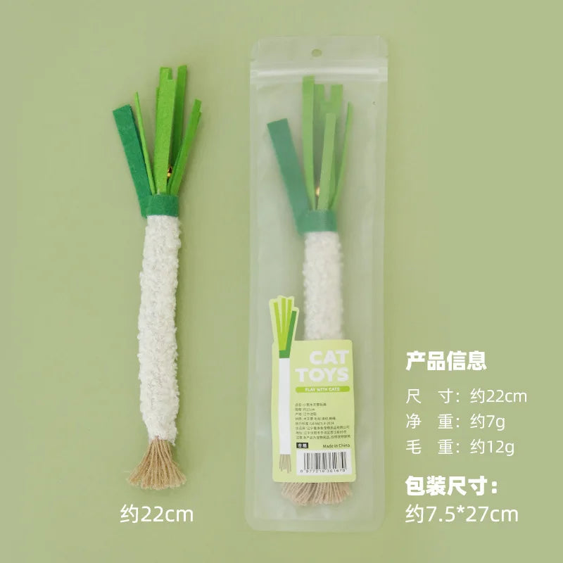 Mu Tianliao's Tooth-grinding Stick Cat Toy for Self-entertainment, Realistic Scallion and Mint Ball Cat Toy Oasis Select Polygonum wood scall 22CM
