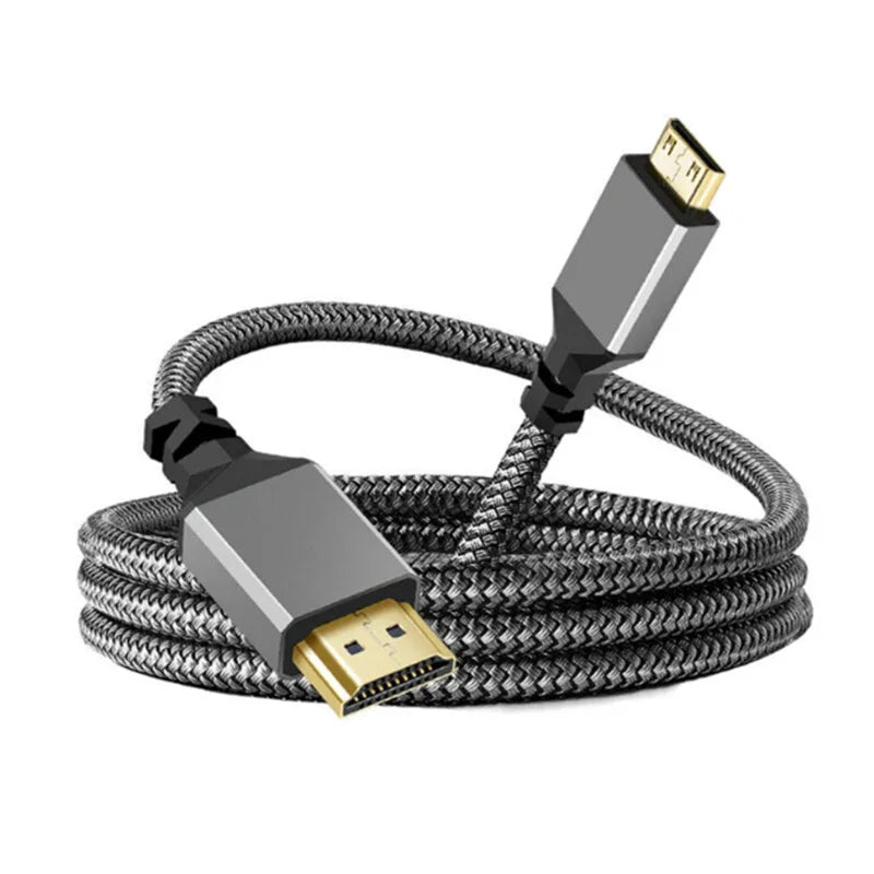 1M 2M 3M 5M 10M Nylon HDMI2.0 MINI HDMI To HDMI Cable MINIHDMI Male A Male 4K 60HZ HD 1080P Adapter Converter Wire TV Camera Oasis Select