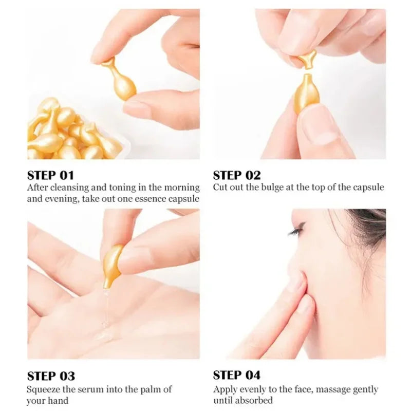 Fullerene Oligopeptide Moisturizing Essence Capsules – 50 Pack Facial Essence Capsules Oasis Select