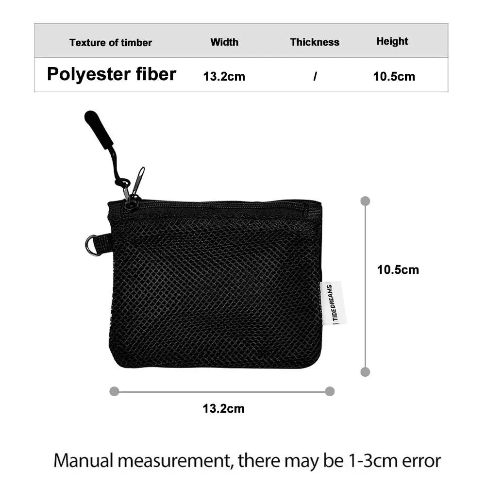 Dual-Layer Mesh Storage Bags Portable Travel Makeup Bag with Zipper Mini Toiletries Cosmetics Organizer Simple Stationery Bag Oasis Select