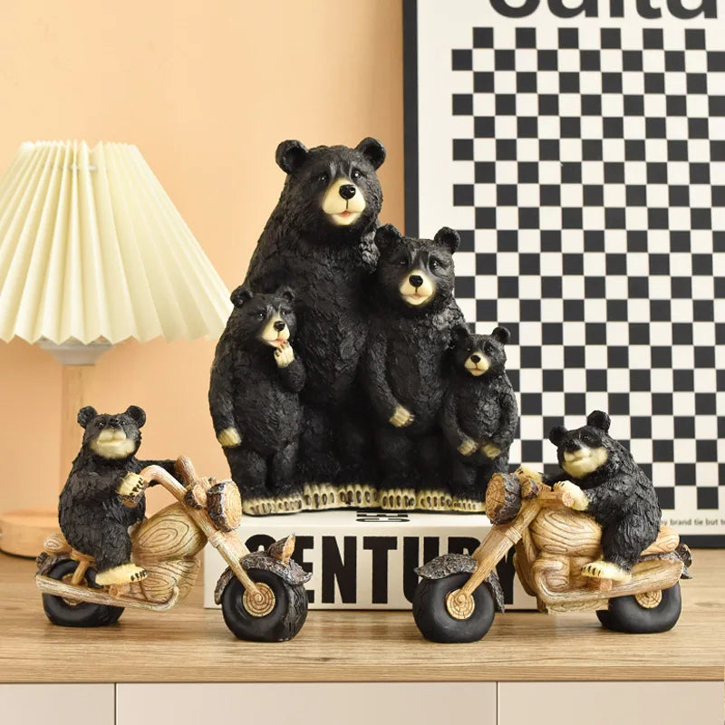 Black Bear Display Home Living Room TV Cabinet Porch Decoration Home Decor Desk Accessories Oasis Select