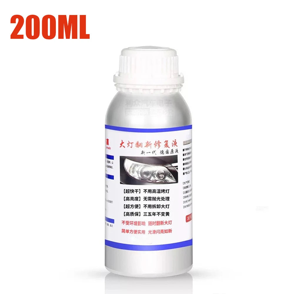 Car Headlight Polishing Liquid Polymer Car Headlamp Renovation Restoration Cleaning Agent 800G/200ml/100ml Auto Repair Products Oasis Select 200ml Repair Fluid