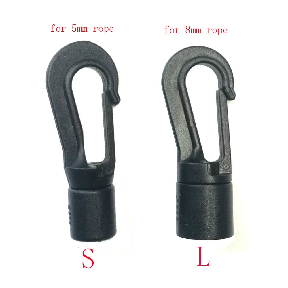 5MM 8MM 10PC 20PCS Bungee Shock cord Quick Connect hooks hanging Ends Clip for Kayak Canoe Boat Dinghy Rib DIY Elastic Cord rope Oasis Select