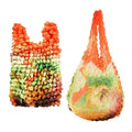 Flower Expansion Fold Pleated Flexible Stretch Mini Shopping Bag Large Capacity Bubble Elastic Portable Handbag Storage Bag Oasis Select A12