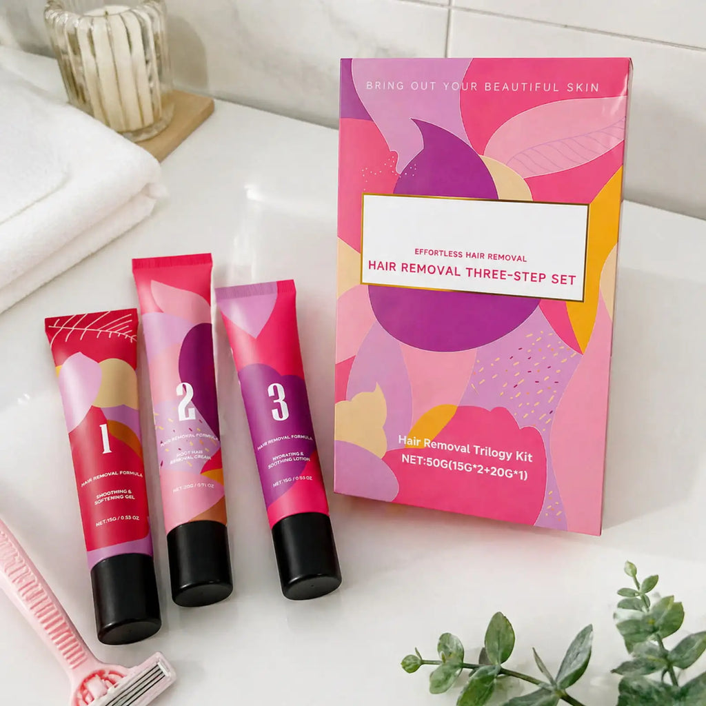Facial Hair Removal Cream for Three Step Kit Lip Chin Upper Lip Women Home Use Gentle With Softening Gel Soothing Lotion Oasis Select