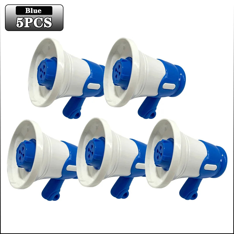 Mini Megaphone with Recording Function Portable Loudspeaker Toy Keychain Funny Novelty Gift for Parties Events Decompression Oasis Select Blue-5PCS