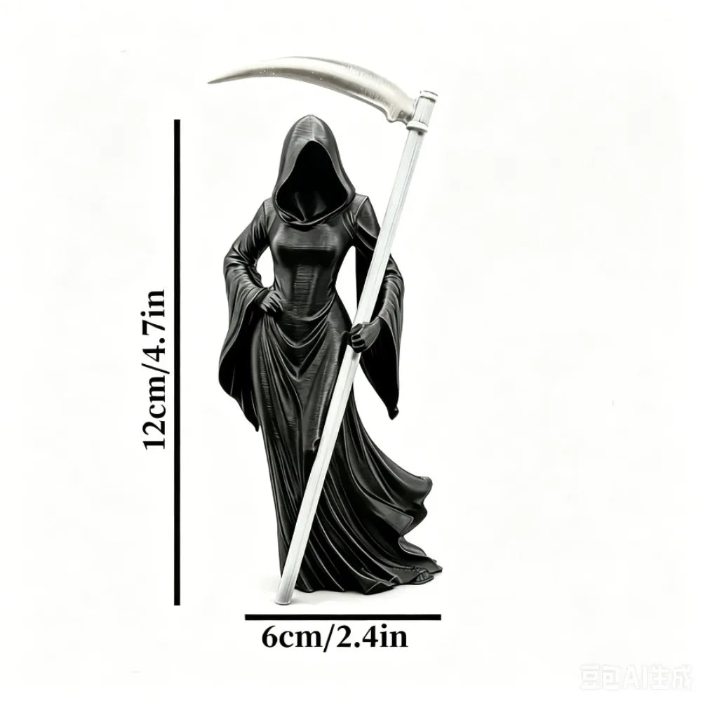 Hooded Faceless Death Goddess Figurine Reaper Statue Eerie Gothic Tabletop Decor Room Decoration Unique Novelty Gift Oasis Select