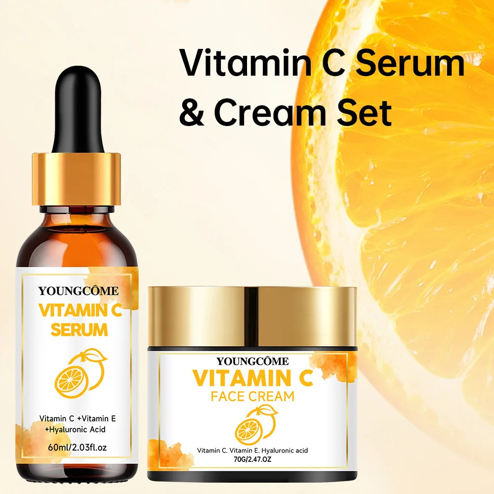 YOUNGCOME Vitamin C & Hyaluronic Acid Skincare Set | Serum + Cream Skincare Set Oasis Select