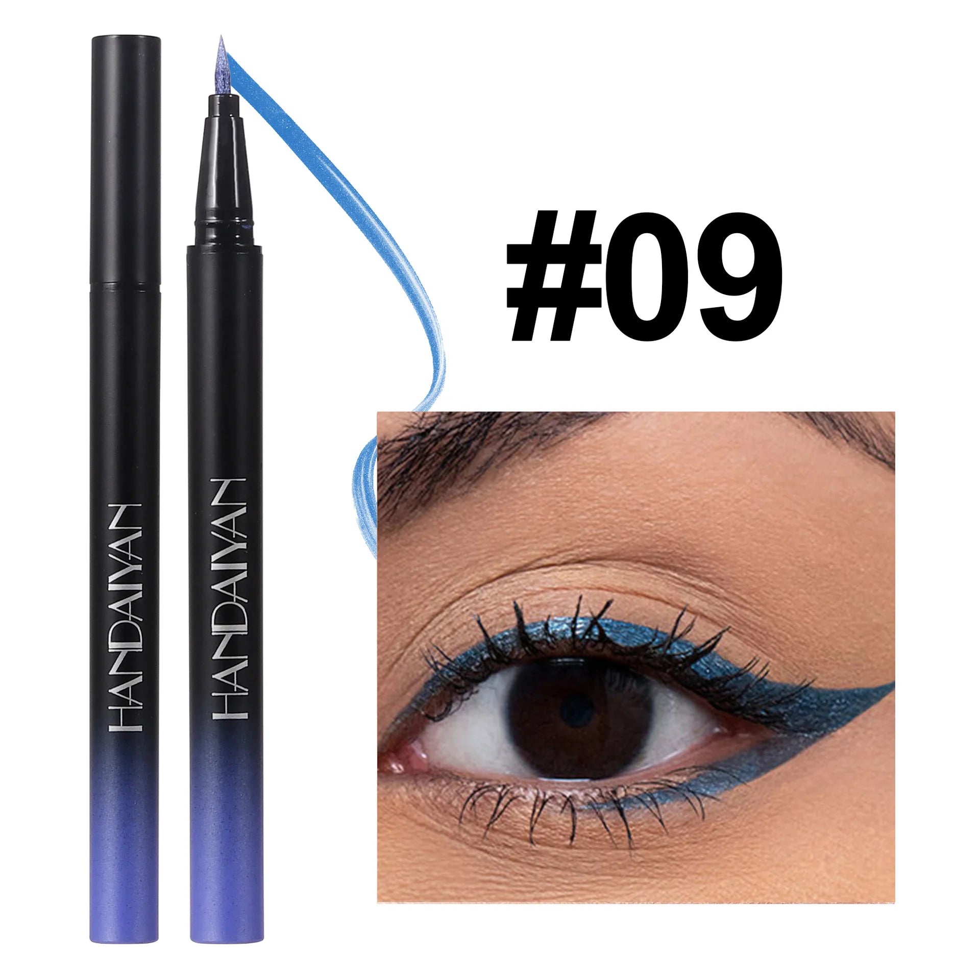 Handaiyan Metallic Glitter Liquid Eyeliner – Waterproof, 10 Colors Liquid Eyeliner Oasis Select 09 Full Size