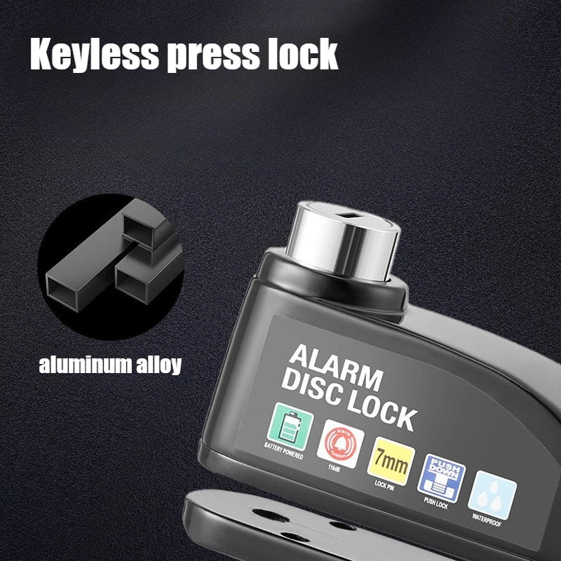 JUSTINLAU Motorcycle Alarm Disc Lock 130dB Anti-Theft Security Brake Disc Lock Waterproof Universal for Scooter Bike Motorbike Oasis Select