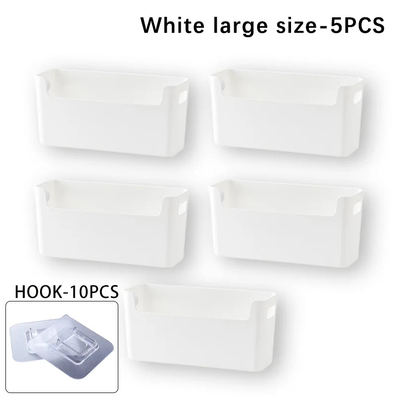 5-Pack No-Drill Cabinet Door Storage Baskets | Wall Organiser