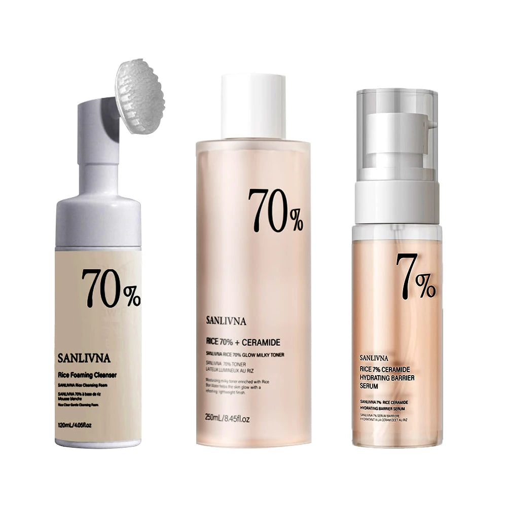 SANENDI Rice Toner Set – 70% Rice Extract & Niacinamide Skincare Set Oasis Select 3PCS
