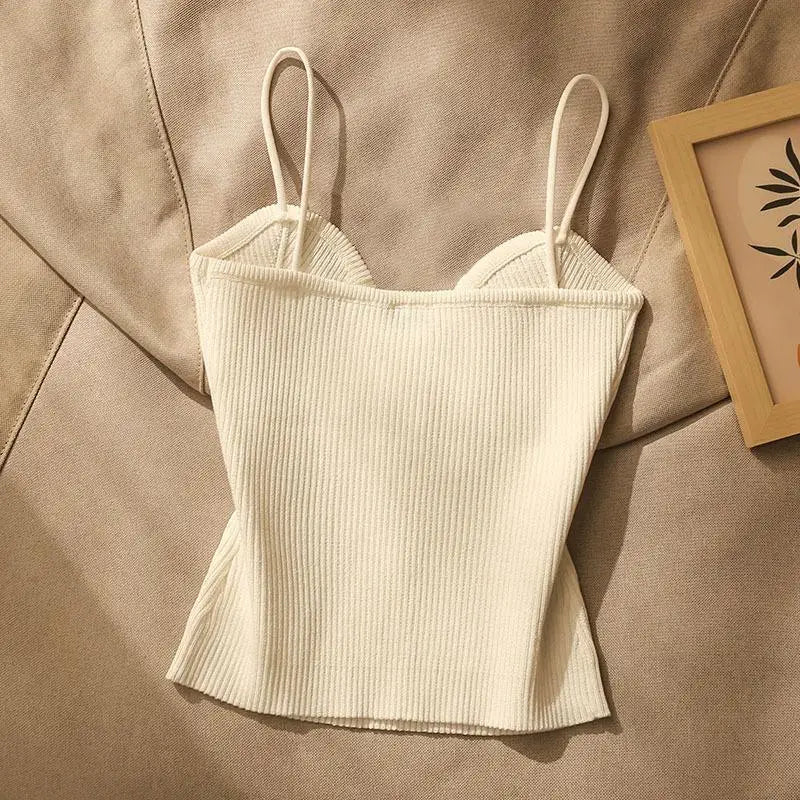 Knit Bandeau Camisole for Women Summer New Sleeveless Backless Crop Top Layering Undershirt Casual Chic Basic Clothing Oasis Select