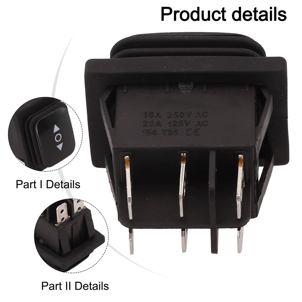 Momentary Polarity Reverse Switch Linear Actuator 6 Pin Rocker Switch 3 Position Locking ON-OFF-ON DSDT Oasis Select