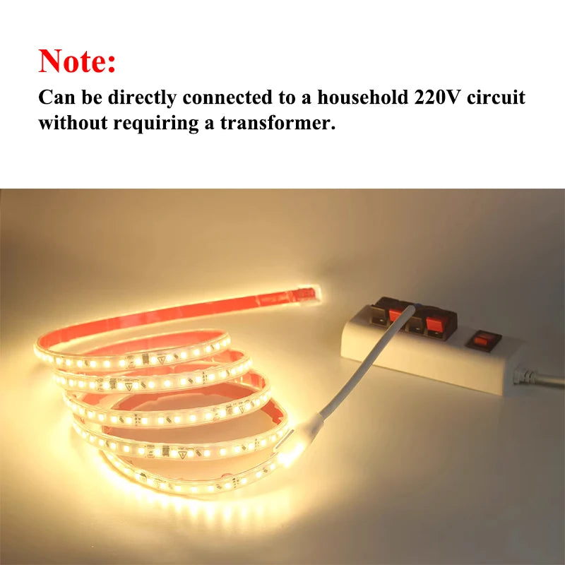 LED Lights Strips AC 220V SMD 2835 Outdoor LED Lights Waterproof 1M-30M AC 220 V LED Strips Self-Adhesive Lights Decor For Room Oasis Select