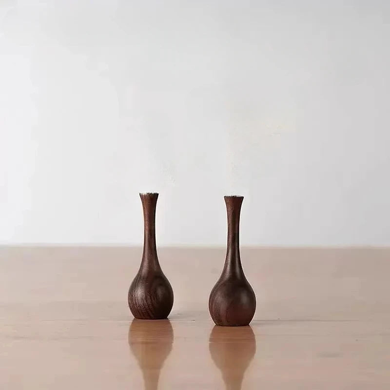 Black Walnut Solid Wood Creative Vase Diffuser Table Top Aromatherapy Decoration Flower Arrangement Decorative Vase Oasis Select 2pcs