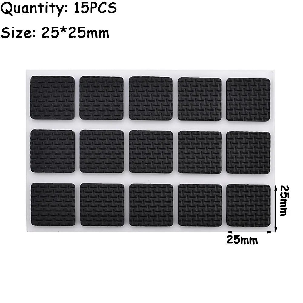 1/2/6/15/24PCS Soft Table Chair Fittings Self-adhesive Floor Protector Furniture Leg Pads Anti-slip Mat Anti Noisy Oasis Select 25X25mmX15pcs