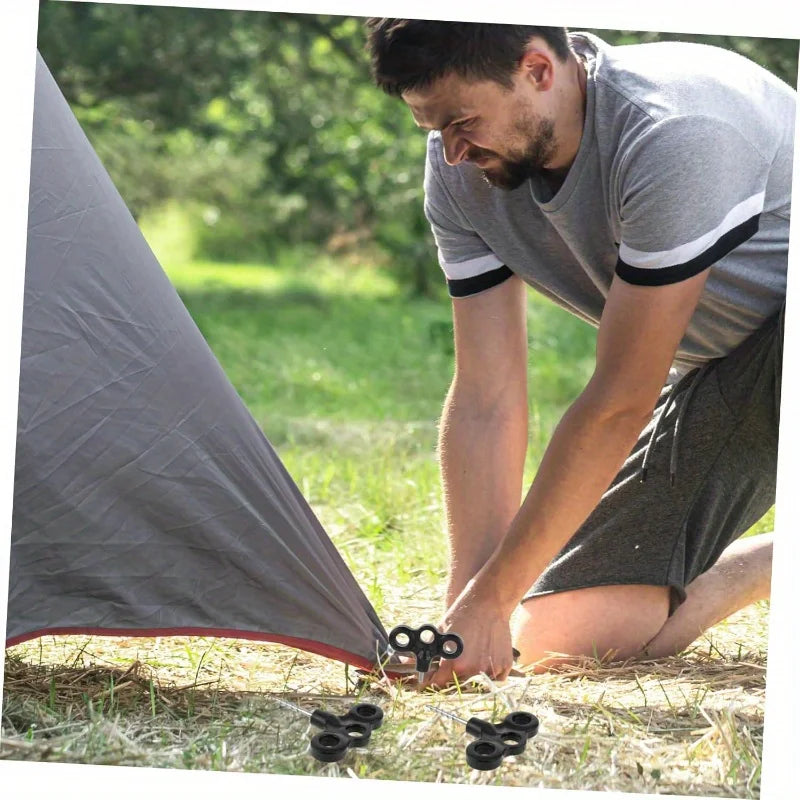 10PCS Camping Deck Nail Tent Pegs Screw Nail , Lightweight Windproof Rope Fixing Nail, Hiking Campsite Supplies Oasis Select