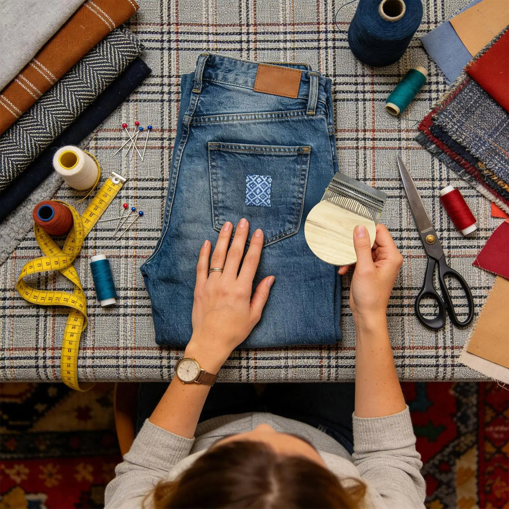 Knit Patch Loom Kit – Wood Weaving Frame & Darning Machine