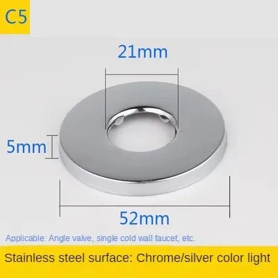 2PCS 1/2"3/4"Faucet Decorative Cover Stainless Steel Water Pipe Connector Heighten Valve Panel Shower Kitchen Faucet Accessories Oasis Select C5-2pcs