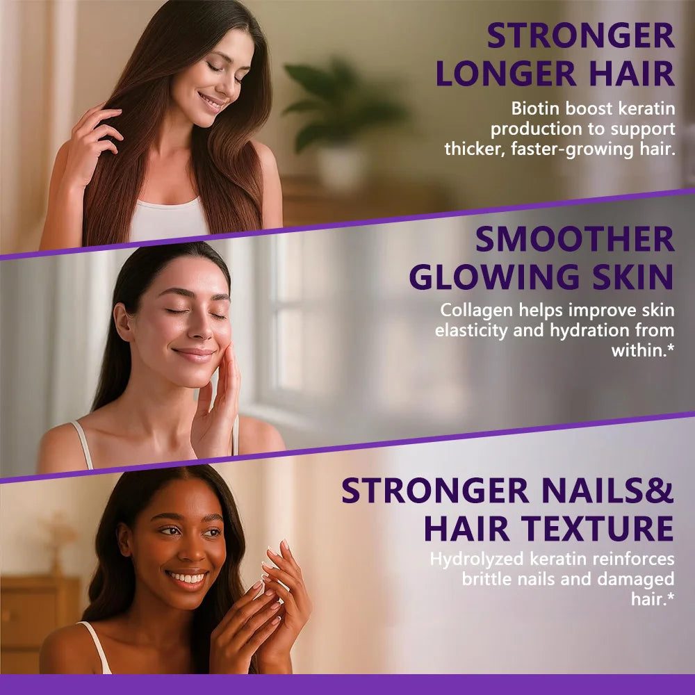 Biotin 25000 mcg + Collagen & Keratin – Hair, Skin & Nails Hair & Beauty Supplement Oasis Select