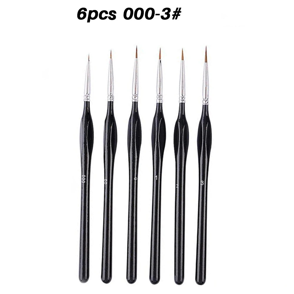 3/6 Fine Brush Set, Suitable for Acrylic Painting, Model Details, and Miniature Art | Precision Crafted Synthetic Nylon Bristles Oasis Select 6pcs 000-3