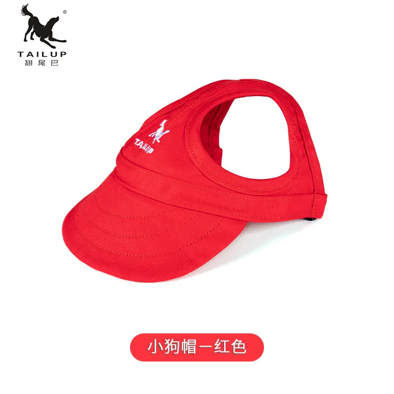 Sunshades for Large, Medium and Small Dogs and Cats with Exposed Ears, Little Dogs with Duck Tongues, Baseball Caps and Headwear Oasis Select Red S