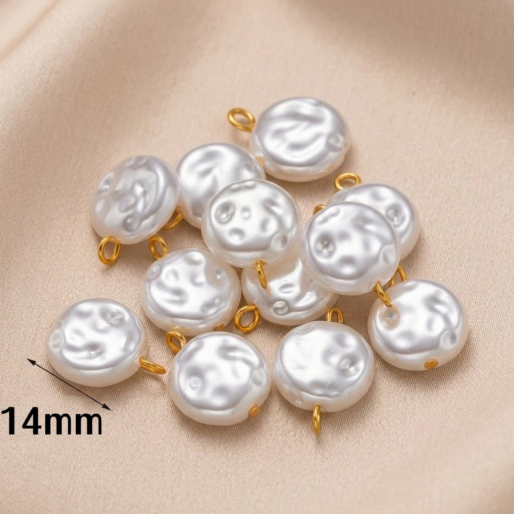 10Pcs Stainless Steel Pearl Pendant Charms Dangles Irregular Pear Pendant with Hoop for DIY Necklaces Earrings Jewelry Making Oasis Select 4