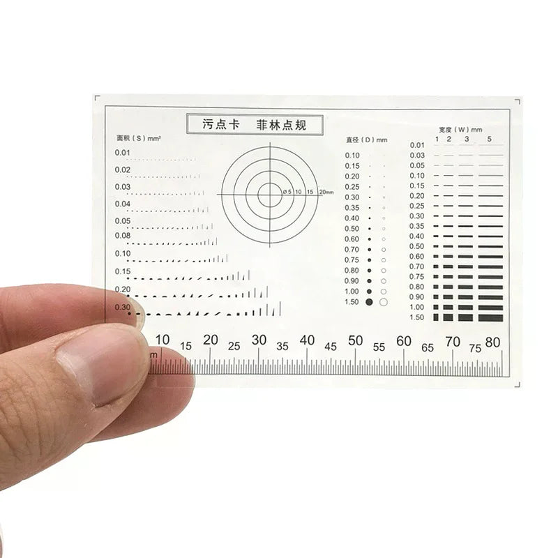 Quality Check Stain Contrast Card Transparent Film Surface Gauge Point Gauge for Accurate Measurement Oasis Select